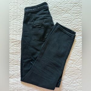 American Eagle Outfitters Black Distressed Mom Jeans.
